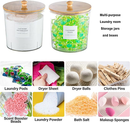 Laundry Room Organization Container, Dryer Sheet Holder Jars - Image 5