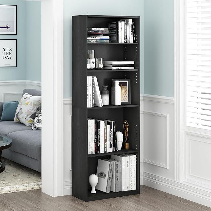 Furinno Jaya Book Shelf, 5-Tier Bookshelf, Bookcase - Image 2