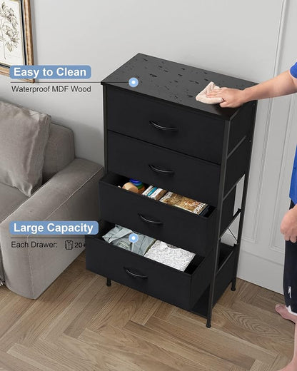 Tall Dresser, Wide Vertical Fabric Storage Organizer, 5 Drawers | Sturdy Steel - Image 5