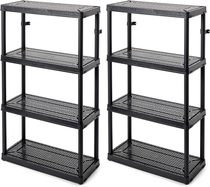 Gracious Living 2 Pack Storage Rack, 4 Shelf Fixed Height Medium Duty Unit by GraciousLiving