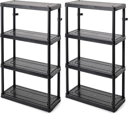 Gracious Living 2 Pack Storage Rack, 4 Shelf Fixed Height Medium Duty Unit by GraciousLiving