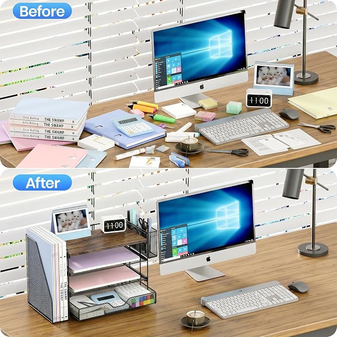 OPNICE Desk Organizer, 4-Tier Desktop File Organizer - Image 2