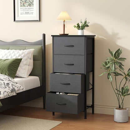 Sweetcrispy Dresser for Bedroom, 4 Drawer Storage Cabinet, Tall Nightstand | - Image 2