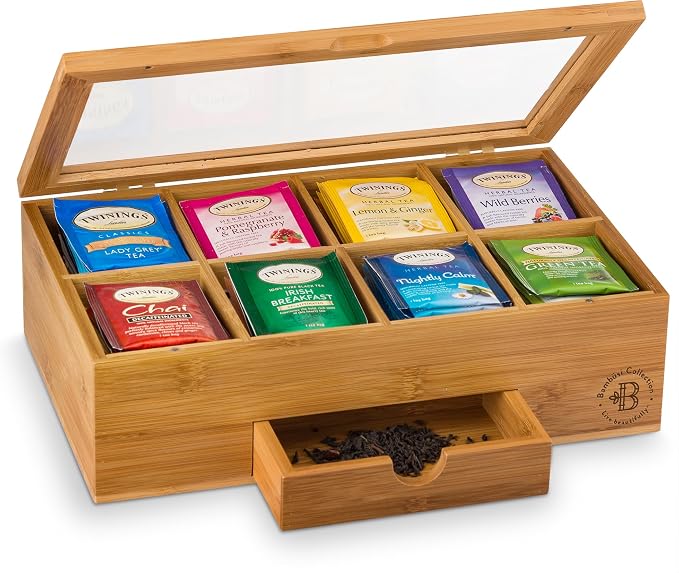 Bamboo Tea Bag Organizer Box by Bamb%C3%BCsi