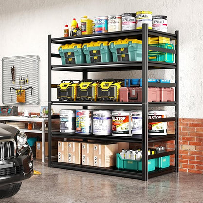Storage Shelves, Garage Metal Shelving Unit, Adjustable, Double-Layer Column - Image 2