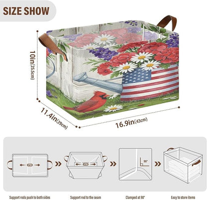 Watering Can with Us Flag Storage Bin - Image 2