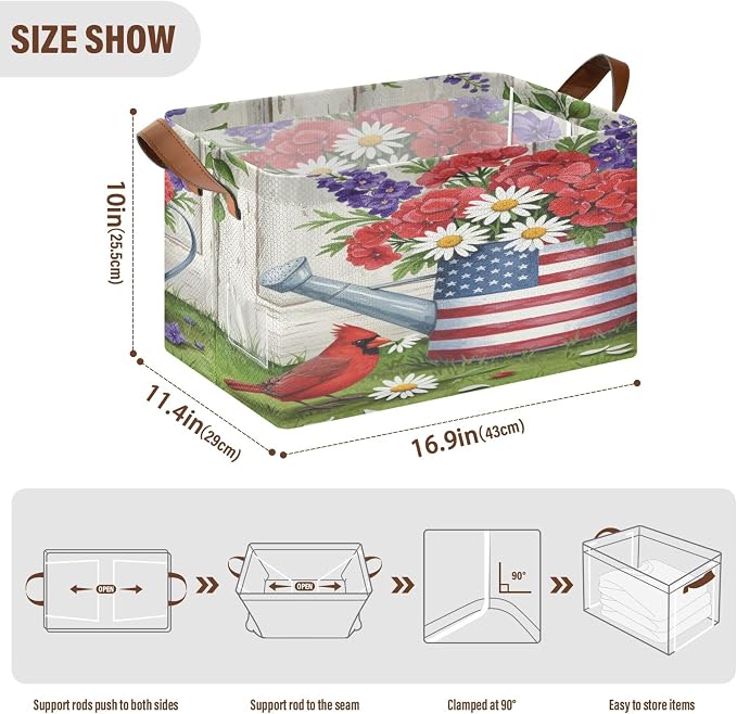 Watering Can with Us Flag Storage Bin - Image 2