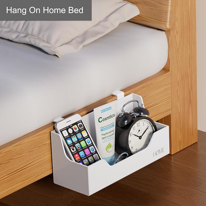 Bedside Caddy Hanging Storage Basket Little Plastic Beside Shelf Hang-on - Image 5