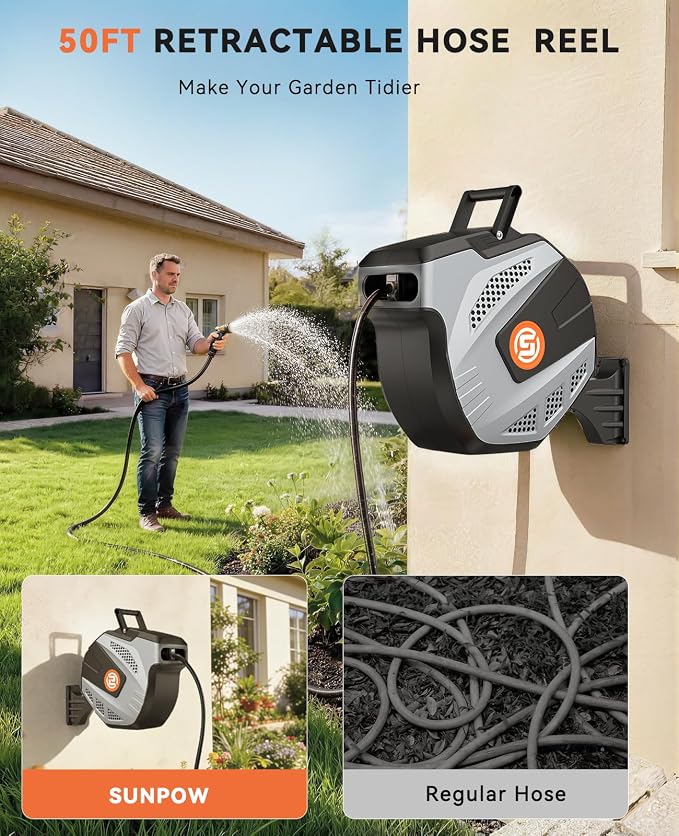 SUNPOW Retractable Garden Hose Reel - Image 2