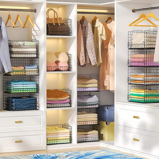4-Tier Stackable Closet Organizers and Storage Basket - Image 7