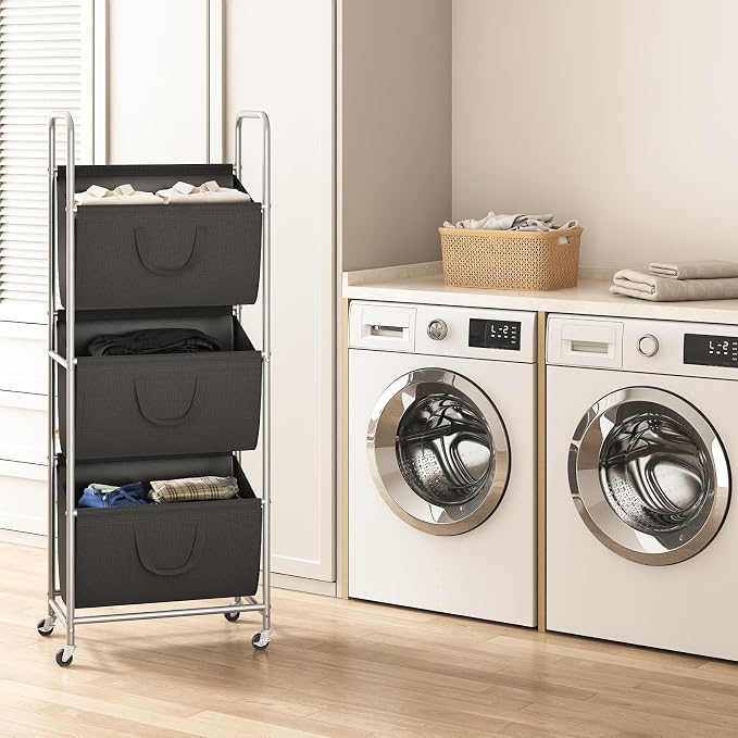 ELYKEN 120L Vertical Rolling Laundry Hamper - Image 8