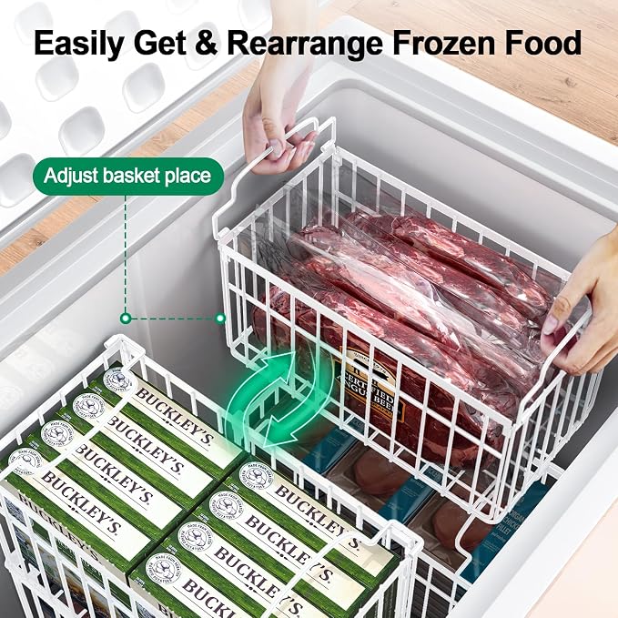 Freezer Organizer Bins, 2 Pack Stackable Deep Chest Freezer Organizer Bins - Image 4