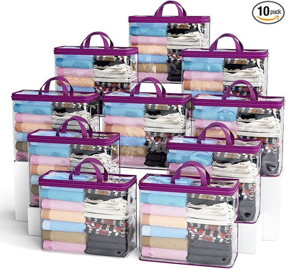 10PACK Clear Zippered Storage Bags by Hopack