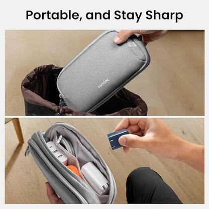 tomtoc Electronic Organizer Travel Case, Water Resistant Dual Compartment Tech - Image 10