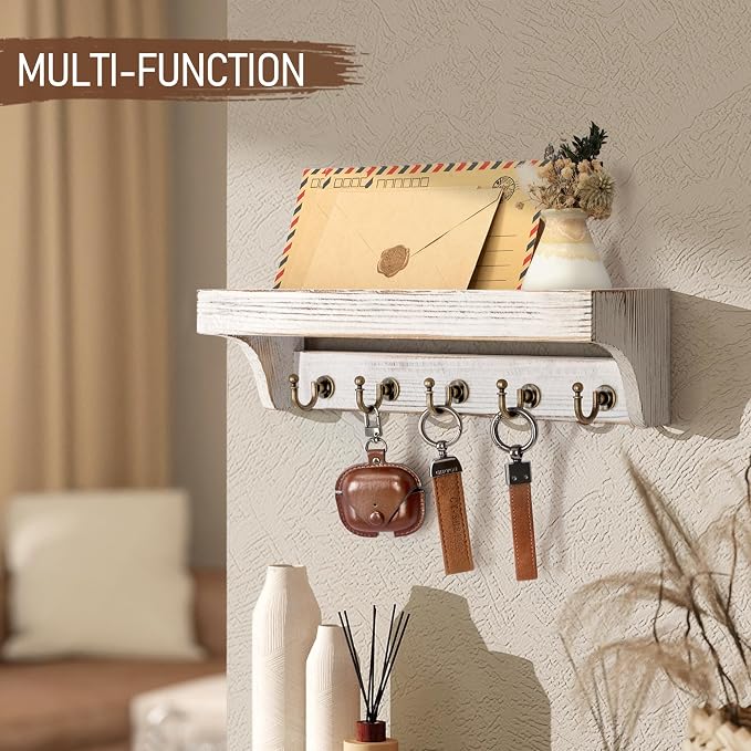 Rebee Vision Pine Wood Key Holder Wall Mount - Image 2
