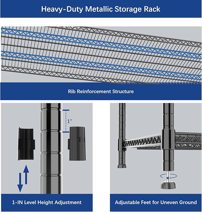 Heavy Duty Shelving, 72.2" H Garage Shelving Unit - Image 7