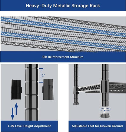 Heavy Duty Shelving, 47.6" H Garage Shelving Unit - Image 7