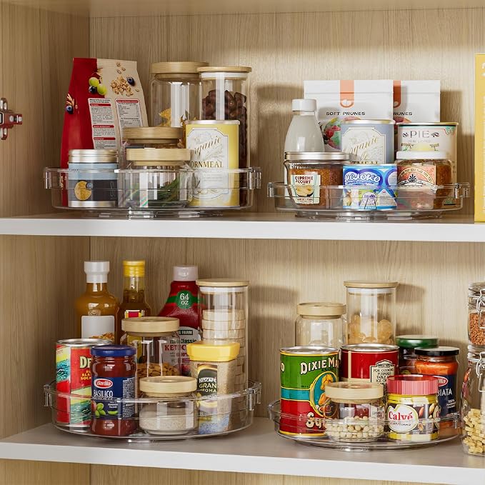 LAMU 4 Pack 12in Lazy Susan Organizer, Refrigerator, Table Top, Pantry - Image 3