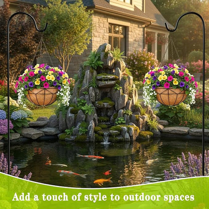 4 Pack 12 Inch Black Wire Hanging Planter - Image 6