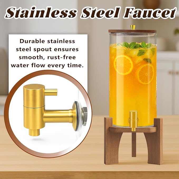Glass Drink Dispenser, 1.5 Gallon Beverage Dispenser - Image 4