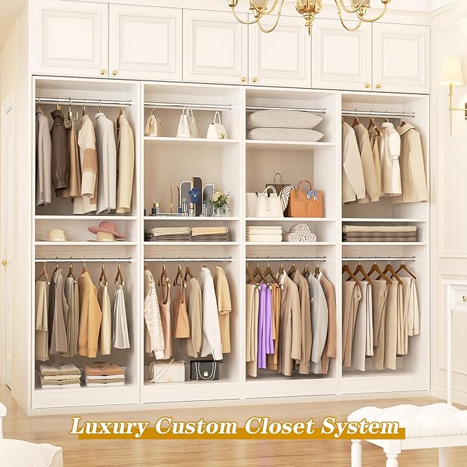 Unikito 100” Closet System, 8.3FT Wood Closet Storage Organizer - Image 6