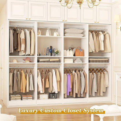 Unikito 100” Closet System, 8.3FT Wood Closet Storage Organizer - Image 6