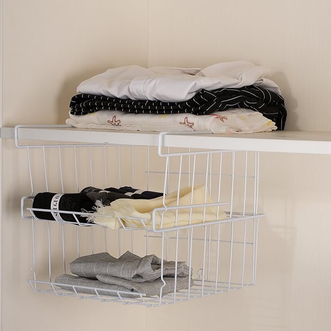 Lonians 2-Pack Under Shelf Hanging Storage Baskets - Image 4
