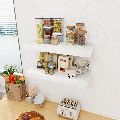 12 Inch Deep White Floating Shelves, 24 x 12 Floating Shelf - Image 2