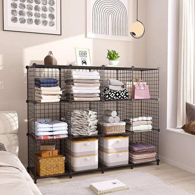 AWTATOS Wire Cube Storage Organizer, Closet Organizers and Storage, Metal 12 - Image 4
