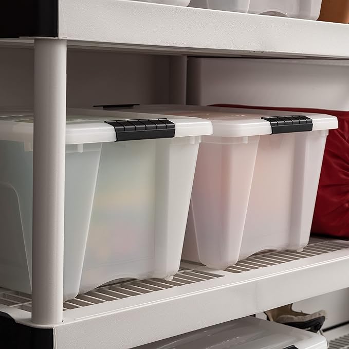IRIS USA 32 Qt Stackable Plastic Storage Bins - Image 4