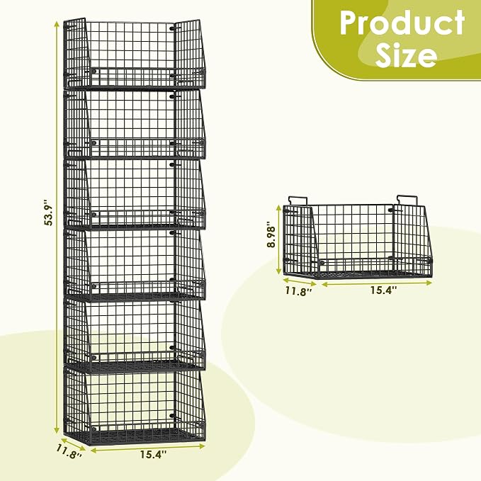 Jakyitvi 6 Pack Stackable Wire Baskets - Image 3
