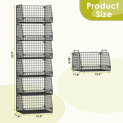 Jakyitvi 6 Pack Stackable Wire Baskets - Image 3