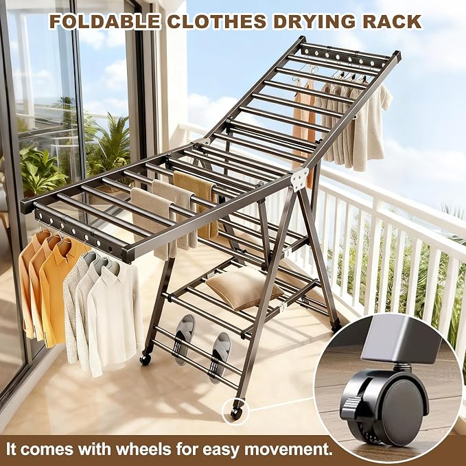 Heavy Duty 3-Tier Clothes Drying Rack - Image 3