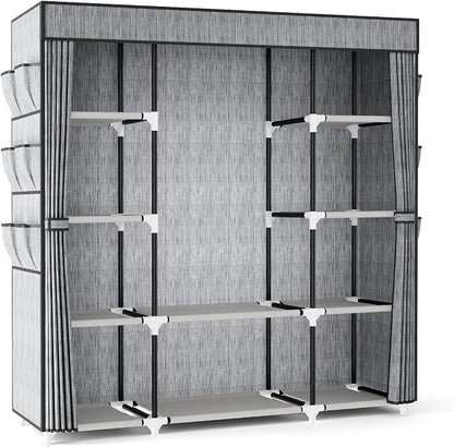 VTRIN Portable Closet Wardrobe for Hanging Clothes 57.3 Inch Large Capacity - Image 9