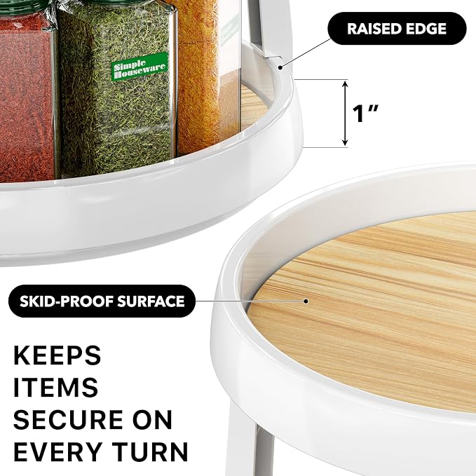 Simple Houseware 2-Tier Lazy Susan Spice Organizer, 10-Inch Diameter - Image 4
