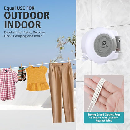 RIVEDA Dual Retractable Clothesline 49 ft Each Line - Image 6