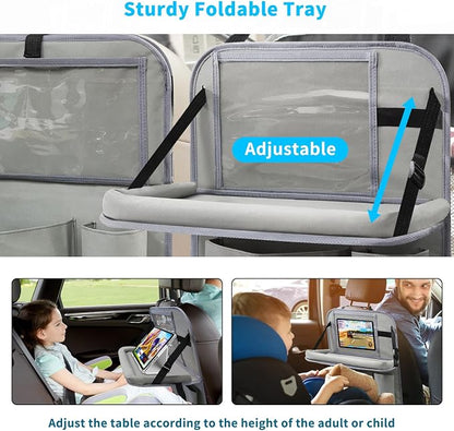 Car Backseat Organizer with Tablet Holder, 6 Storage Pockets Foldable Table - Image 4