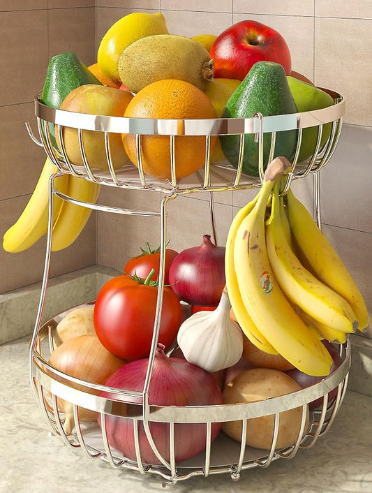 Sevenblue 2 Tier Fruit Bowl for Kitchen Counter by Sevenblue