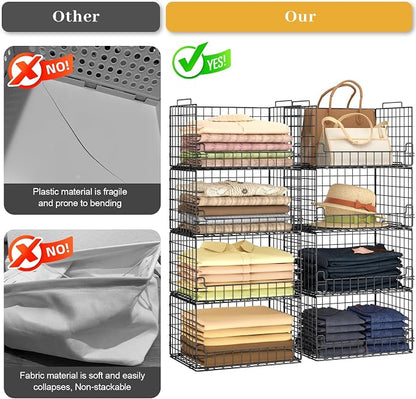 4-Tier Stackable Closet Organizers and Storage Basket - Image 3