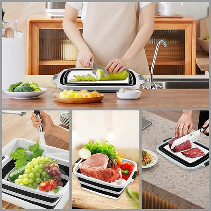 Collapsible BBQ Prep Tub with Cutting Board & Lid – 7.95 Gal / 30L Space-Saving - Image 4