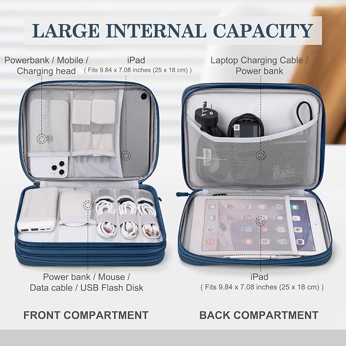 FYY Electronic Organizer, Extra Large Travel Cable Organizer Bag Pouch Portable - Image 3