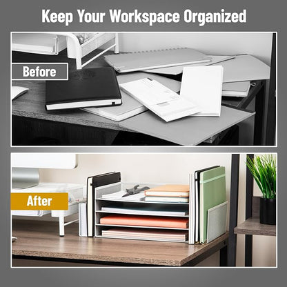 Mind Reader Desktop Organizer, File Storage, Paper Tray, Metal Mesh, 16.75" L x - Image 5