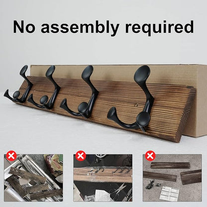 SKOLOO 24-Inch Wood Coat Rack Wall Mount - Image 4