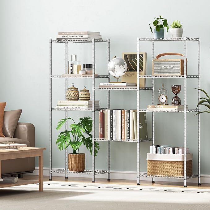 HOMEFORT 5-Shelving Unit, Adjustable Wire Shelving, Metal Wire Shelf Rack - Image 6