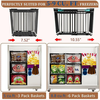 Large Freezer Organizer Bins，Upgraded Bottom Leak-Proof net，Fit 5 to 9 Cu Ft - Image 6