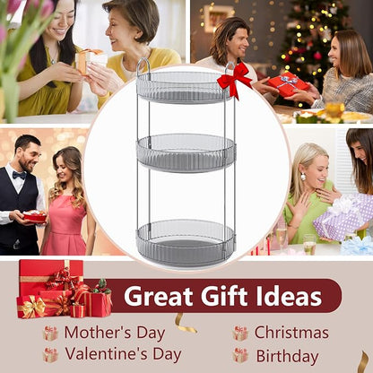 360° Rotating Makeup Organizer, Bathroom Make Up Spinning Holder Rack, Large - Image 6