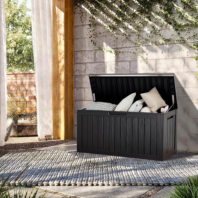 80 Gallon Resin Deck Box, Waterproof Outdoor Storage Box - Image 7