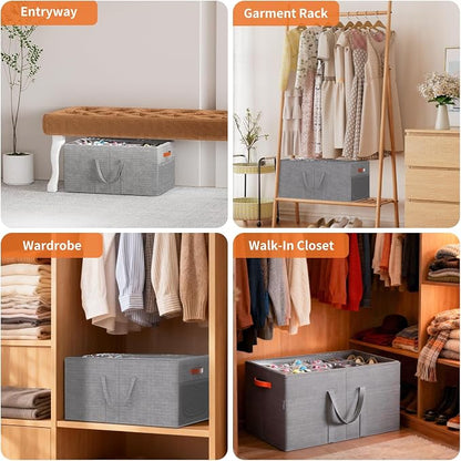 Aokeyee 2 Pack Shoe Organizer for Closet, Large Shoe Storage Box Fits up to 48 - Image 7