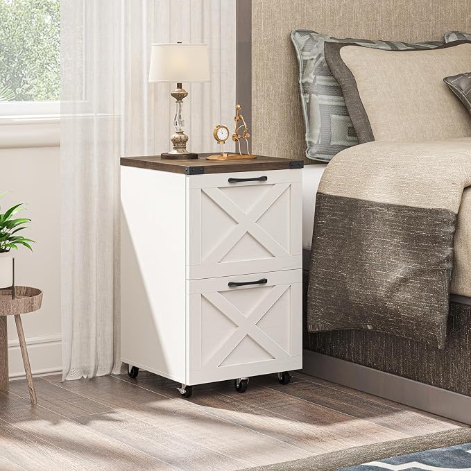Halitaa Farmhouse 2 Drawer Small File Cabinet - Image 8