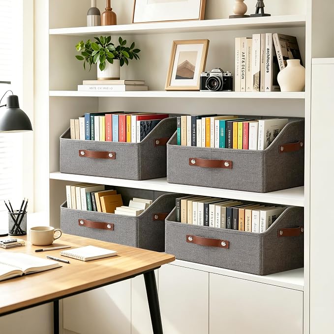 Bagnizer Closet Organizers and Storage, Linen Trapezoid Storage Bins - Image 7